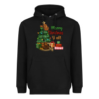 Black merry christmas y'all Heavyweight Hoodie - MaliasSmallBusiness