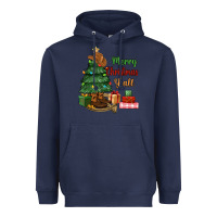 Navy merry christmas y'all Heavyweight Hoodie - MaliasSmallBusiness