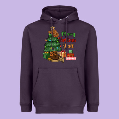 Merry Christmas Y'all Heavyweight Hoodie Designed By Maliassmallbusiness
