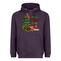 Plum merry christmas y'all Heavyweight Hoodie - MaliasSmallBusiness