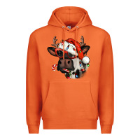 Carrot Christmas cow with antlers Premium Hoodie - Jasminsmagicworld