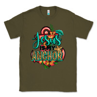 Army Green jesus is my anchor Classic Tee - Jasminsmagicworld