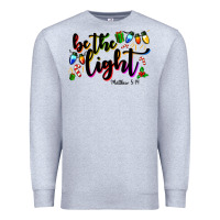 Heather Grey be the light matthew 5 14 Premium Sweatshirt - MaliasSmallBusiness