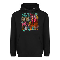 Black just a girl who loves chickens Heavyweight Hoodie - NancyCooperArtShop