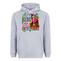 Heather Grey just a girl who loves chickens Heavyweight Hoodie - NancyCooperArtShop