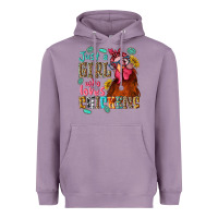 Lavender just a girl who loves chickens Heavyweight Hoodie - NancyCooperArtShop