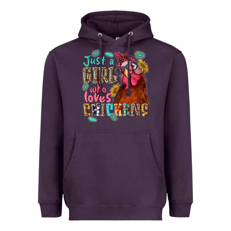 Just A Girl Who Loves Chickens Heavyweight Hoodie by NancyCooperArtShop | Teevron