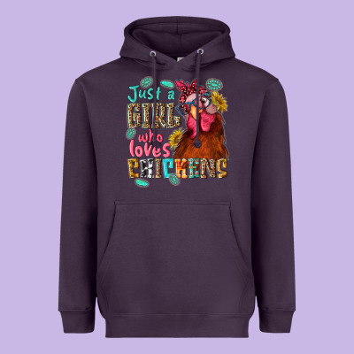 Just A Girl Who Loves Chickens Heavyweight Hoodie Designed By Nancycooperartshop