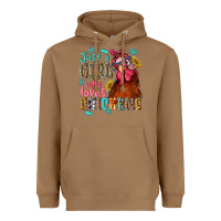 Toasted Coconut just a girl who loves chickens Heavyweight Hoodie - NancyCooperArtShop