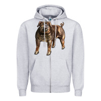 Heather Grey Duroc Pig Zipper Hoodie - LillyAllenDesigns