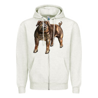 Oatmeal Heather Duroc Pig Zipper Hoodie - LillyAllenDesigns
