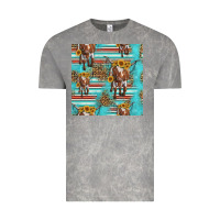 Cloud Rock longhorn bull seamless pattern Vintage Tee - HRA Design Shop
