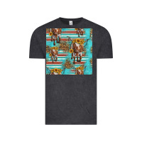 Vintage Black longhorn bull seamless pattern Vintage Tee - HRA Design Shop