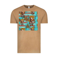 Vintage Camel longhorn bull seamless pattern Vintage Tee - HRA Design Shop