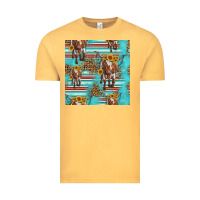Vintage Mustard longhorn bull seamless pattern Vintage Tee - HRA Design Shop