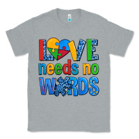 Heather Grey love needs no words autism Classic Tee - AdoDesignShop