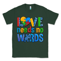 Sports Green love needs no words autism Classic Tee - AdoDesignShop