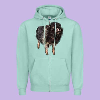 Baby Hampshire Pig Zipper Hoodie Designed By Lillyallendesigns