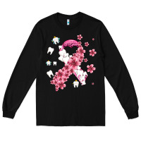 Black teeth and flower cancer ribbon Long Sleeve Tee - AdoDesignShop