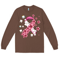 Chestnut teeth and flower cancer ribbon Long Sleeve Tee - AdoDesignShop