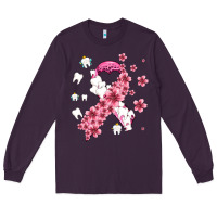 Plum teeth and flower cancer ribbon Long Sleeve Tee - AdoDesignShop