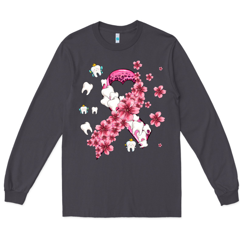 Teeth And Flower Cancer Ribbon Long Sleeve Tee by AdoDesignShop | Teevron