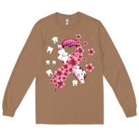 Toasted Coconut teeth and flower cancer ribbon Long Sleeve Tee - AdoDesignShop