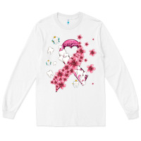 White teeth and flower cancer ribbon Long Sleeve Tee - AdoDesignShop