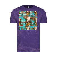 Cloud Purple charolais cow seamless pattern Vintage Tee - HRA Design Shop