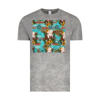 Cloud Rock charolais cow seamless pattern Vintage Tee - HRA Design Shop
