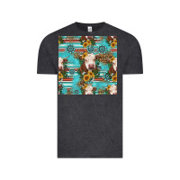 Vintage Black charolais cow seamless pattern Vintage Tee - HRA Design Shop