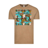 Vintage Coffee charolais cow seamless pattern Vintage Tee - HRA Design Shop