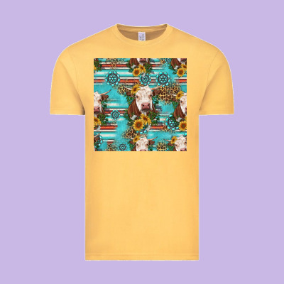 Charolais Cow Seamless Pattern Vintage Tee Designed By Hra Design Shop