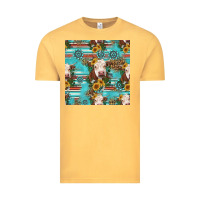 Vintage Mustard charolais cow seamless pattern Vintage Tee - HRA Design Shop