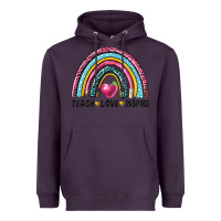 Plum rainbow teach love inspire Heavyweight Hoodie - NancyCooperArtShop