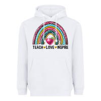 White rainbow teach love inspire Heavyweight Hoodie - NancyCooperArtShop