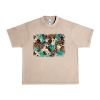 French Oak turquoise glitter cowhide background Urban Heavy Tee - BarkalooDesign