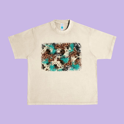 Turquoise Glitter Cowhide Background Urban Heavy Tee Designed By Barkaloodesign