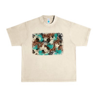 Sandshell turquoise glitter cowhide background Urban Heavy Tee - BarkalooDesign
