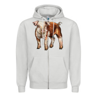 Dove Grey Baby Hereford Pig Zipper Hoodie - LillyAllenDesigns