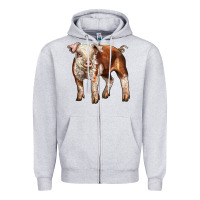 Heather Grey Baby Hereford Pig Zipper Hoodie - LillyAllenDesigns