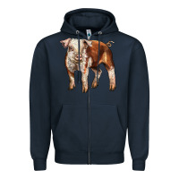 Navy Baby Hereford Pig Zipper Hoodie - LillyAllenDesigns