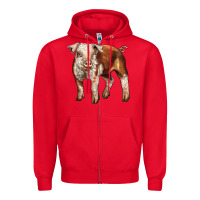 Red Baby Hereford Pig Zipper Hoodie - LillyAllenDesigns