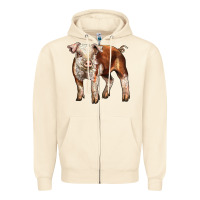 Sandshell Baby Hereford Pig Zipper Hoodie - LillyAllenDesigns