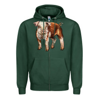 Sports Green Baby Hereford Pig Zipper Hoodie - LillyAllenDesigns