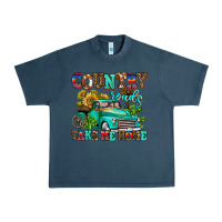 Midnight Navy country roads take me home Urban Heavy Tee - AdoDesignShop