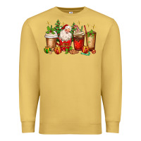Antique Gold Christmas Santa coffee cups Premium Sweatshirt - MaliasSmallBusiness