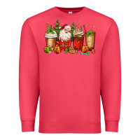 Cardinal Christmas Santa coffee cups Premium Sweatshirt - MaliasSmallBusiness