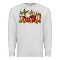 Dove Grey Christmas Santa coffee cups Premium Sweatshirt - MaliasSmallBusiness