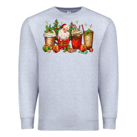 Heather Grey Christmas Santa coffee cups Premium Sweatshirt - MaliasSmallBusiness